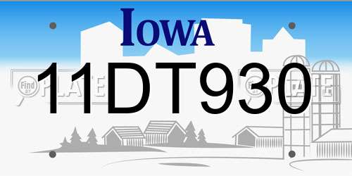 11DT930 Iowa License Plate