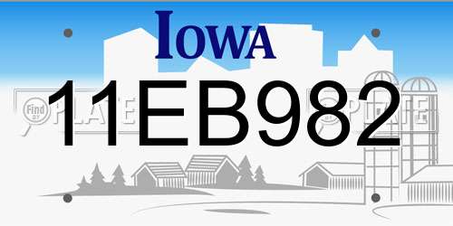 11EB982 Iowa License Plate