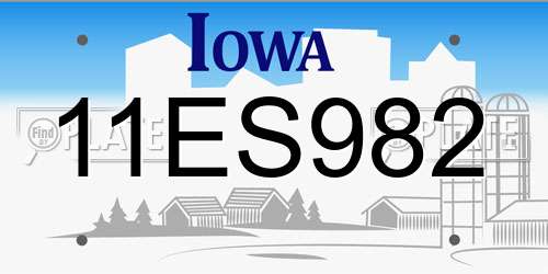 11ES982 Iowa License Plate