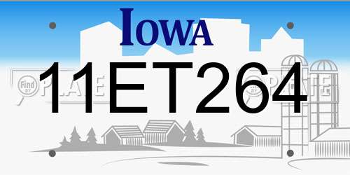 11ET264 Iowa License Plate