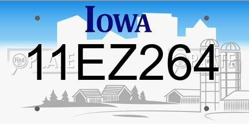 11EZ264 Iowa License Plate