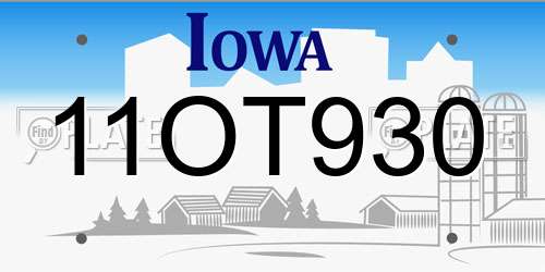 11OT930 Iowa License Plate