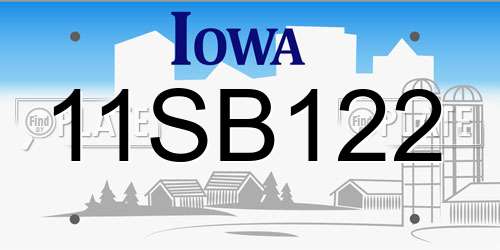 11SB122 Iowa License Plate