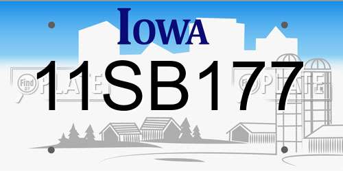 11SB177 Iowa License Plate