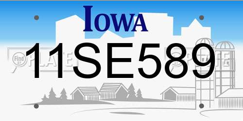 11SE589 Iowa License Plate