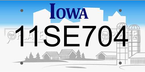 11SE704 Iowa License Plate