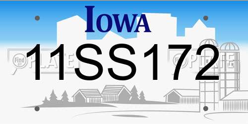 11SS172 Iowa License Plate