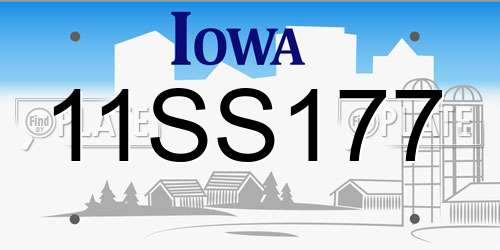 11SS177 Iowa License Plate