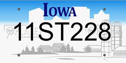 11ST228 Iowa License Plate