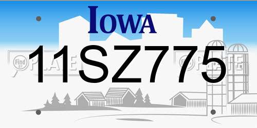 11SZ775 Iowa License Plate