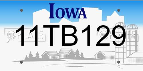 11TB129 Iowa License Plate