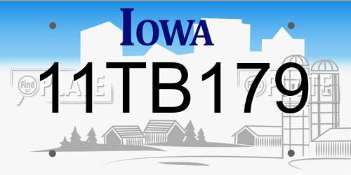 11TB179 Iowa License Plate