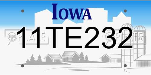 11TE232 Iowa License Plate