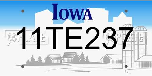 11TE237 Iowa License Plate