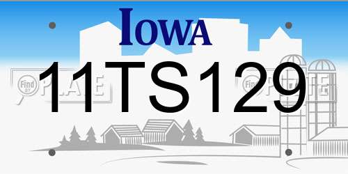 11TS129 Iowa License Plate