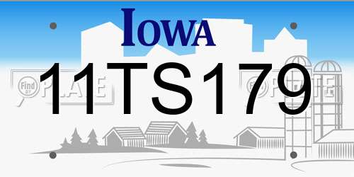 11TS179 Iowa License Plate