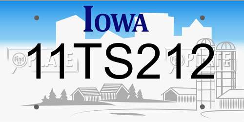 11TS212 Iowa License Plate
