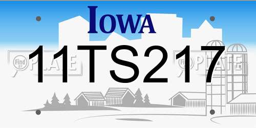 11TS217 Iowa License Plate