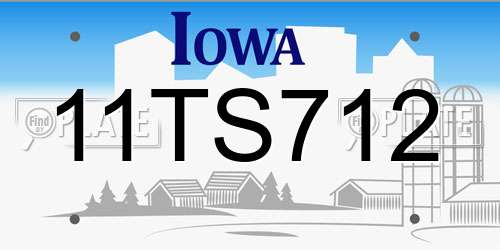 11TS712 Iowa License Plate