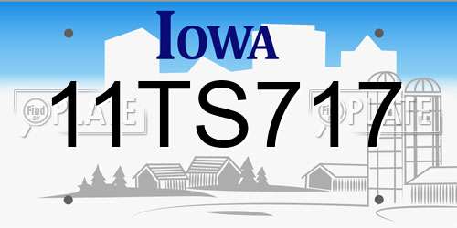 11TS717 Iowa License Plate