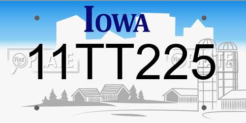 11TT225 Iowa License Plate