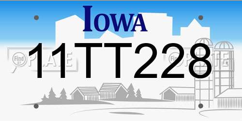 11TT228 Iowa License Plate