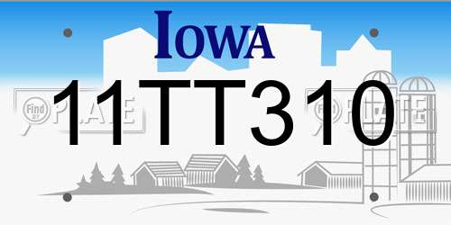 11TT310 Iowa License Plate