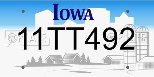 11TT492 Iowa License Plate