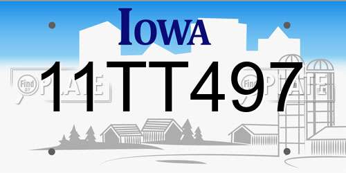 11TT497 Iowa License Plate