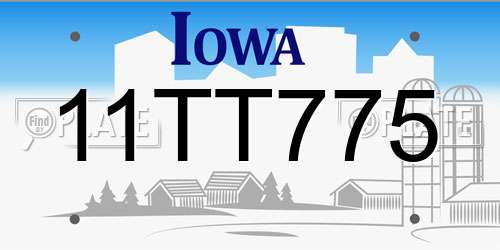 11TT775 Iowa License Plate
