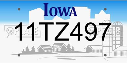 11TZ497 Iowa License Plate