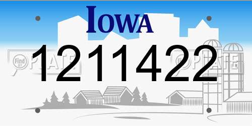 1211422 Iowa License Plate