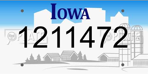 1211472 Iowa License Plate