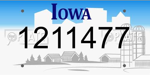 1211477 Iowa License Plate