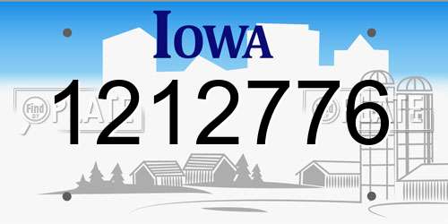 1212776 Iowa License Plate