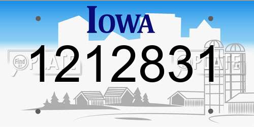 1212831 Iowa License Plate