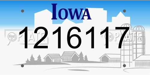 1216117 Iowa License Plate