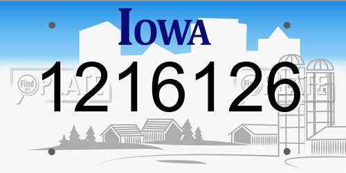 1216126 Iowa License Plate