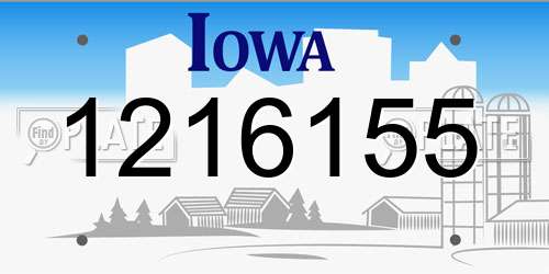 1216155 Iowa License Plate