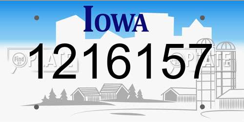 1216157 Iowa License Plate