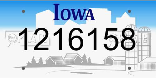 1216158 Iowa License Plate