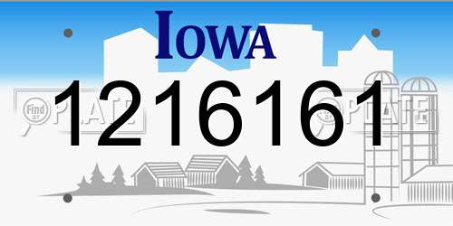 1216161 Iowa License Plate