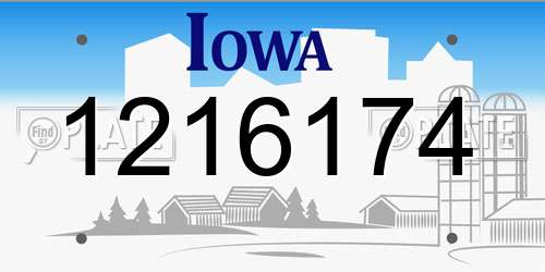 1216174 Iowa License Plate