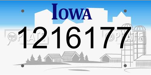 1216177 Iowa License Plate
