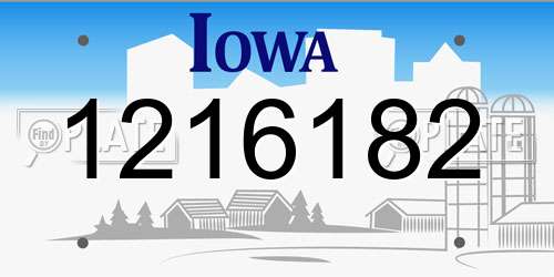 1216182 Iowa License Plate