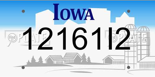 12161I2 Iowa License Plate