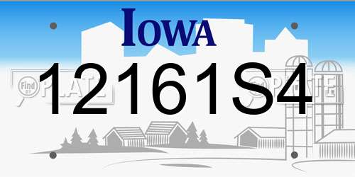 12161S4 Iowa License Plate