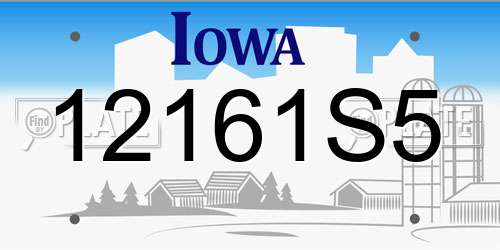 12161S5 Iowa License Plate