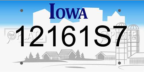 12161S7 Iowa License Plate