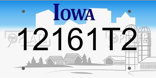 12161T2 Iowa License Plate